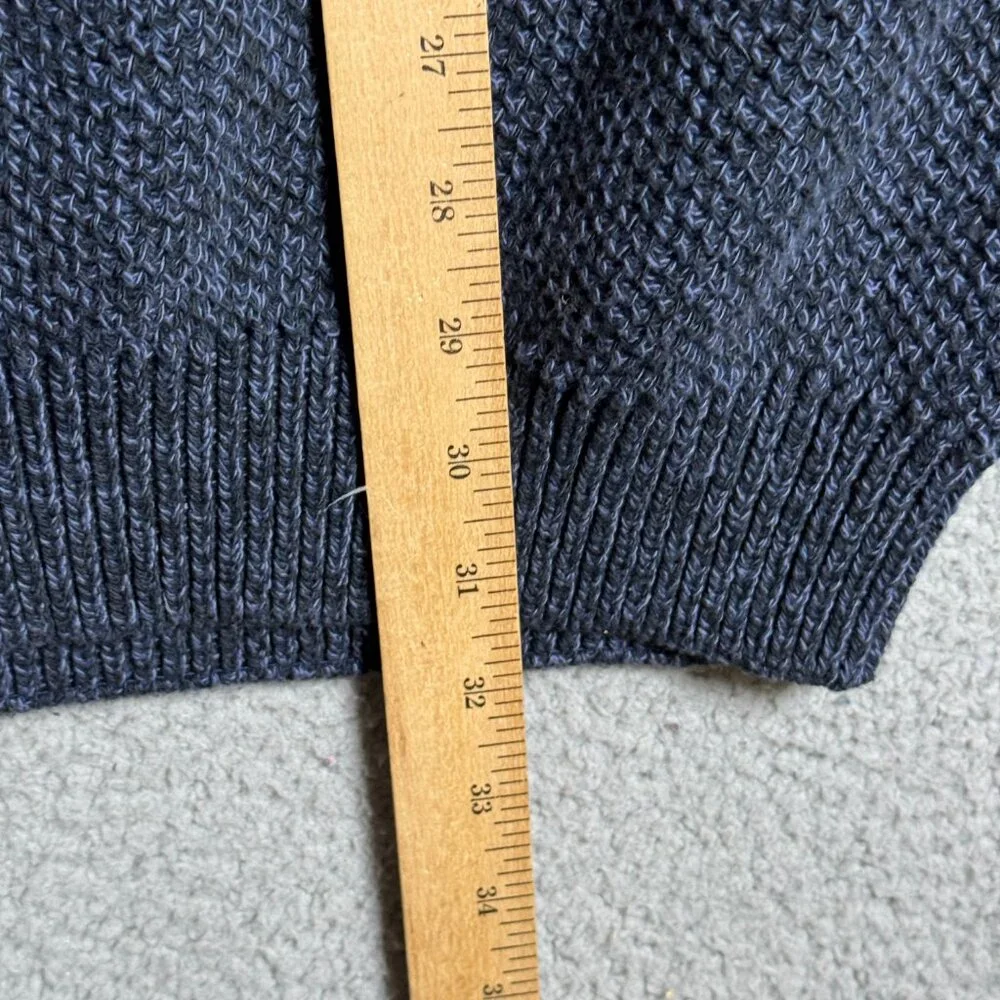 St Johns Bay Fisherman Sweater Mens Size‎ XLT Navy Cable Knit Raglan Ribbed VTG